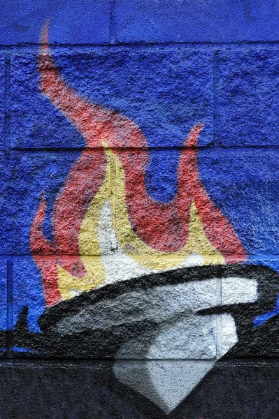 Текстура факел з полум'я кольорові графіті деталей — стокове фото