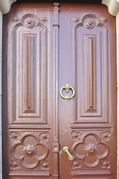 Portas de madeira grandes e majestosas — Fotografia de Stock