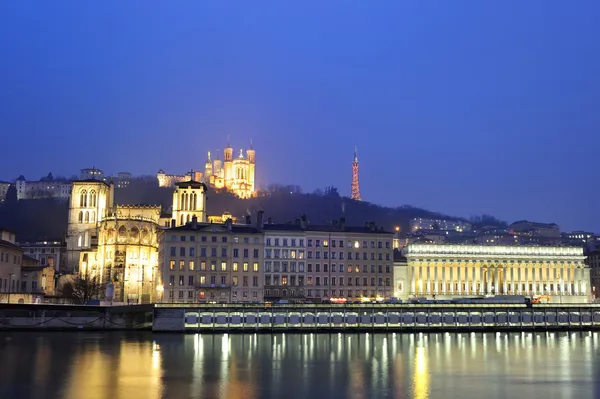 Lyon at night — Stock Photo, Image