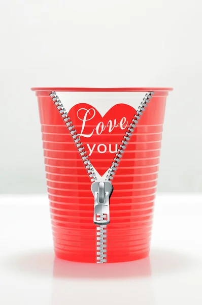Cup with love inscription — Stock Photo, Image