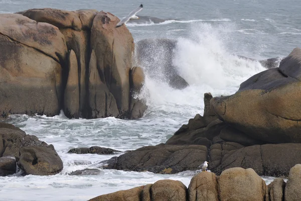 Atlantische kust en temporele kracht van de golven — Stockfoto