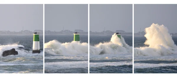 Atlantische kust en temporele kracht van de golven — Stockfoto