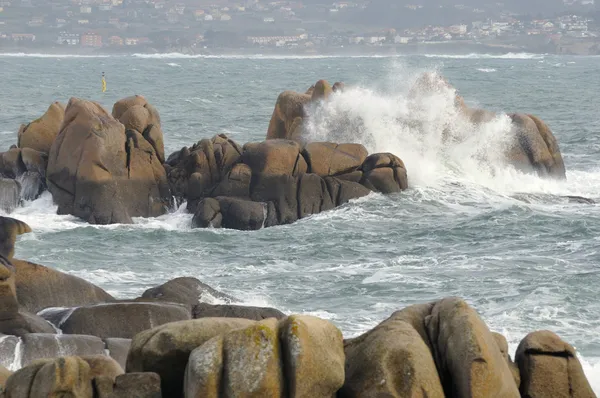 Atlantico Potere costiero e temporale delle onde — Foto Stock