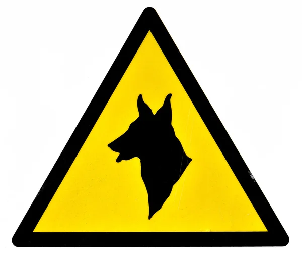Signo de perro peligroso — Foto de Stock