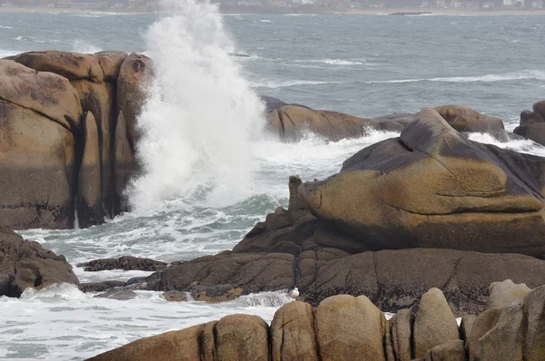 Atlantic Coastal and temporal power of the waves — Stock Photo, Image