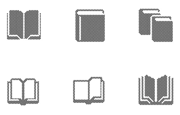 Book icons Pixels vector — Stock Vector