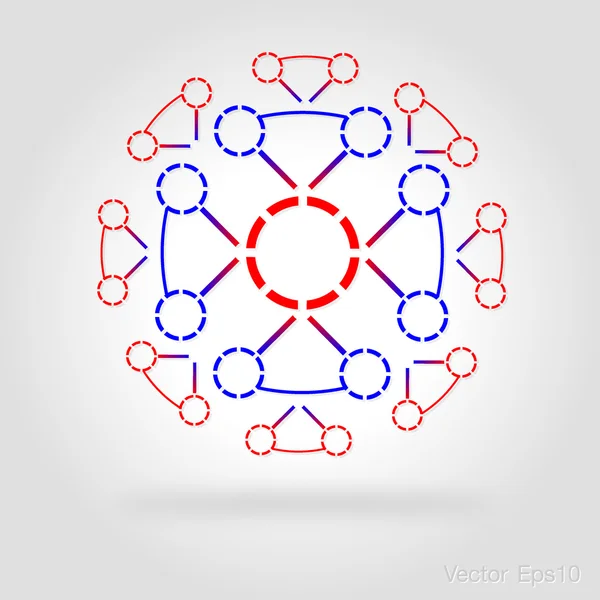 Connected by a colored cell. Vector Graphics — Stock Vector