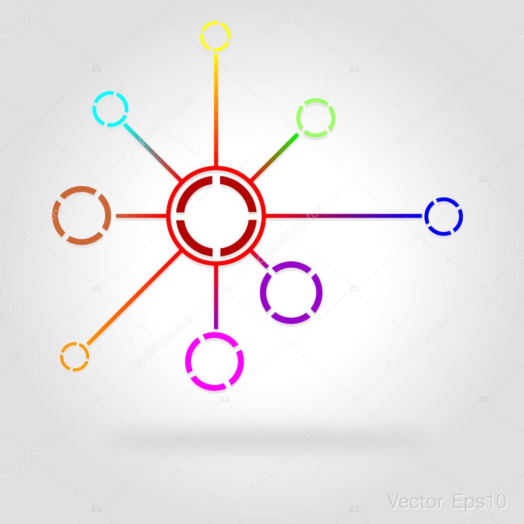 Connected by a colored cell. Vector Graphics