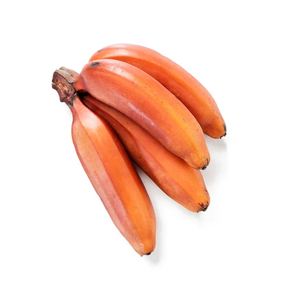 白色背景下孤立的红香蕉束 — 图库照片
