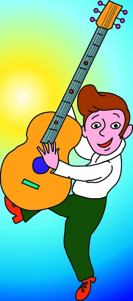 Little Elvis is playing guitar — Stock Photo, Image