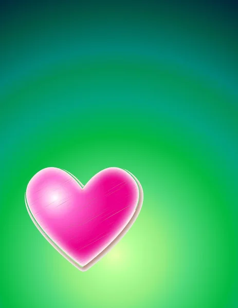 El corazón sobre fondo verde — Foto de Stock