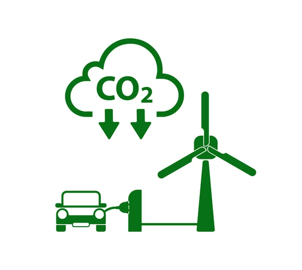 Reducir Las Emisiones Co2 Para Detener Cambio Climático Fondo Energía — Archivo Imágenes Vectoriales