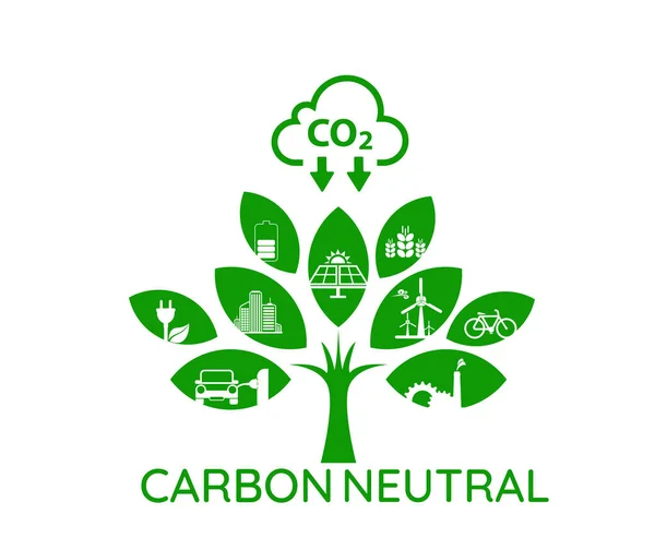 Reduzir Emissões Co2 Para Impedir Alterações Climáticas Fundo Energia Verde — Vetor de Stock