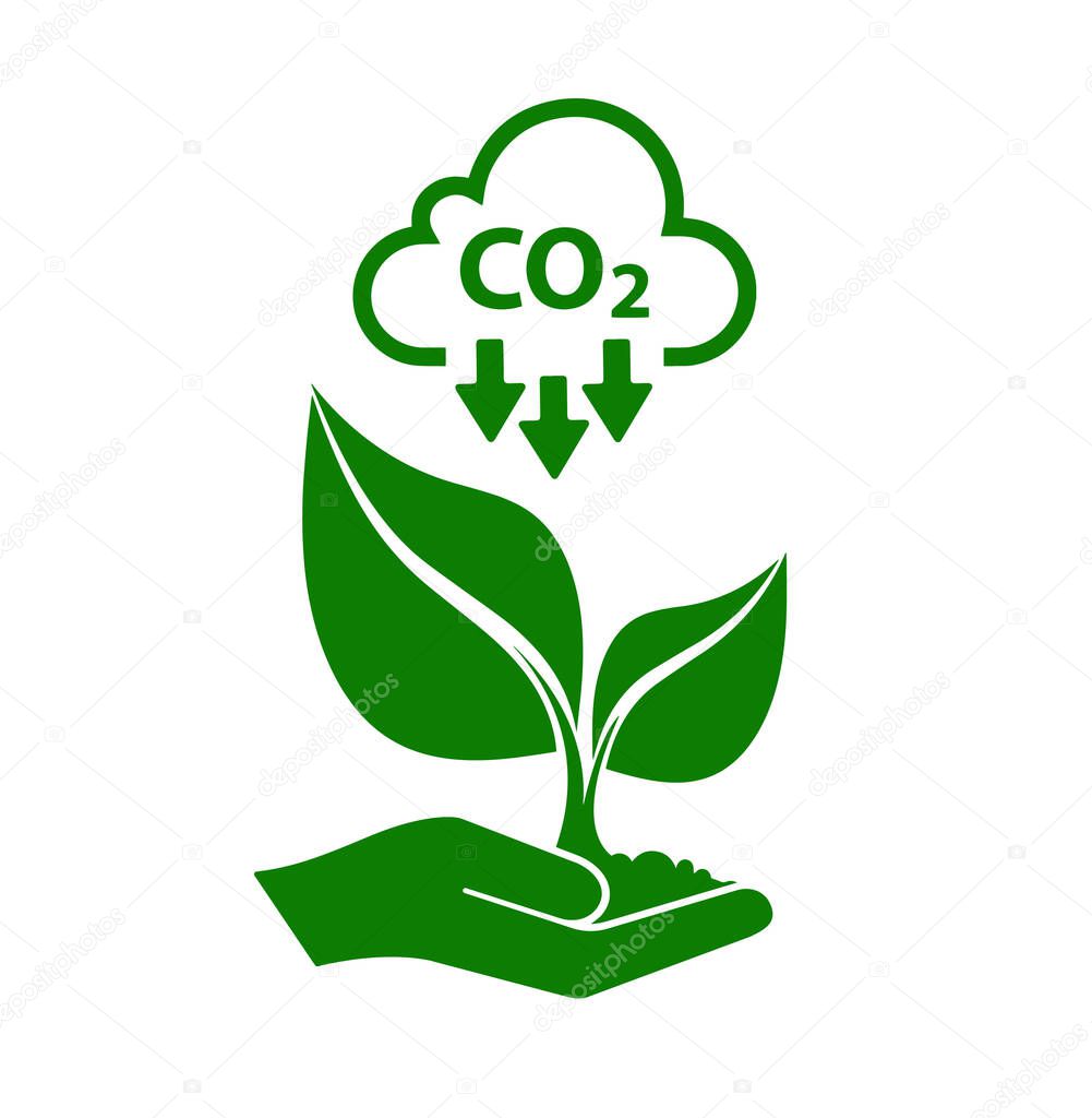 reducing CO2 emissions to stop climate change. green energy background