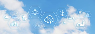 İklim değişikliğini durdurmak için karbondioksit salınımını azaltmak. yeşil enerji arkaplanı