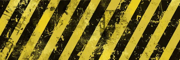 Προειδοποιητικό Σήμα Μαύρες Ρίγες Κίτρινο Φόντο — Φωτογραφία Αρχείου