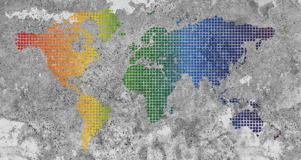 Världskarta Cool Bakgrund — Stockfoto