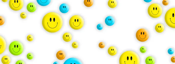 Leuke Emoji Verspreid Gele Ruimte Illustratie — Stockfoto