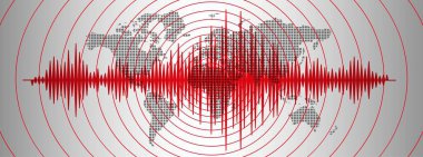Deprem geçmişi. Sismik ölçüm için sismogram.