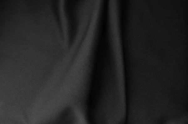 特写皱折织物黑白抽象背景 — 图库照片