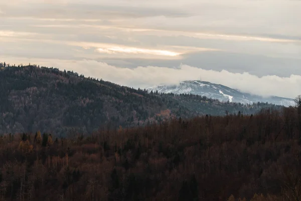 Bielsko Biala Polen Januari 2022 Panoramisch Uitzicht Skrzyczne Mountain Beskids — Stockfoto