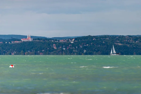 Siofok Hungary Ağustos 2021 Balaton Gölü Yat Macaristan Siofok — Stok fotoğraf