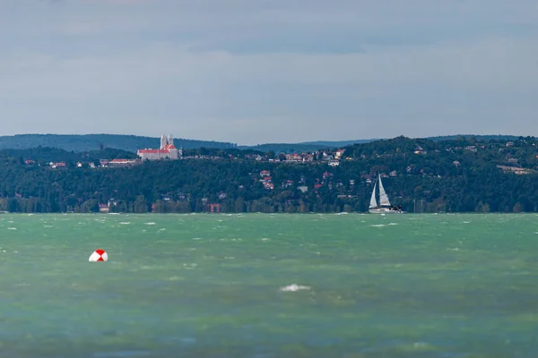 Siofok Węgry Sierpnia 2021 Jacht Balatonie Węgry Siofok — Zdjęcie stockowe
