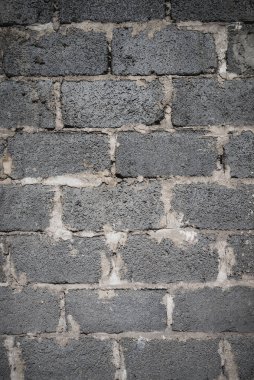 Gray 'in içi boş tuğla duvar fotoğrafı. Özgeçmiş için mükemmel. Eski sürüm.