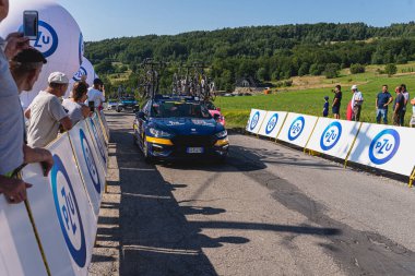 BUDZOW, POLAND - AUGUST 5, 2022: Cycling race 