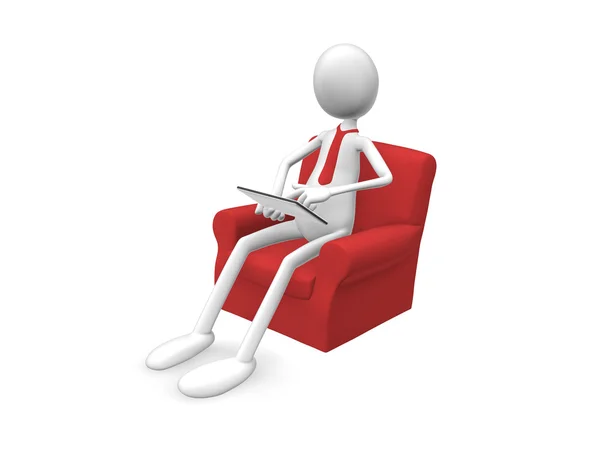 Man sitting in chair — Stock Photo, Image