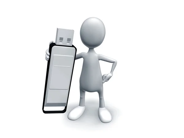 Man with flash-drive — Stock Photo, Image