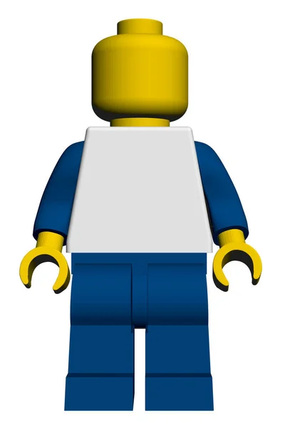 Beyaz arka planda izole edilmiş oyuncak adam modeli. Üç boyutlu. Vektör illüstrasyonu