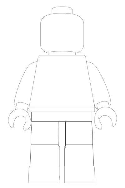 Beyaz arka planda izole edilmiş bir oyuncağın taslağı. Vektör illüstrasyonu