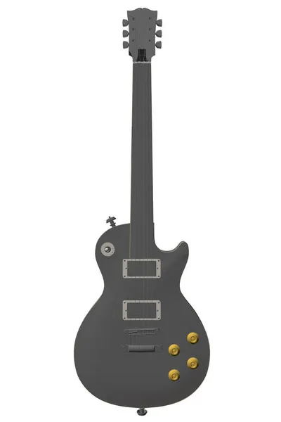 Beyaz arka planda elektro gitar modeli izole edilmiş. Üç boyutlu. Vektör illüstrasyonu — Stok Vektör