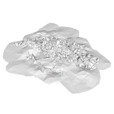 Beyaz arka planda izole edilmiş taş yığını. Isome Manzarası. Üç boyutlu. Vektör illüstrasyonu