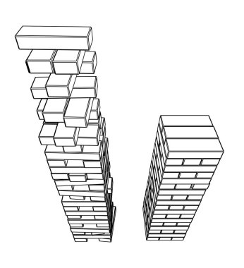 Masa oyunu, beyaz arka planda izole bir şekilde siyah çizgilerden üst üste dizilir. Vektör illüstrasyonu