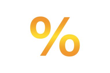 Renk arkaplanındaki yüzde simgesi, yakın plan