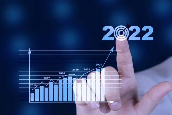 Hedef ve hedef İş Analizi ve finansal konsept, iş büyümesini artırma planları ve 2022 yılında olumlu büyüme göstergelerinde bir artış. Yüksek kalite fotoğraf