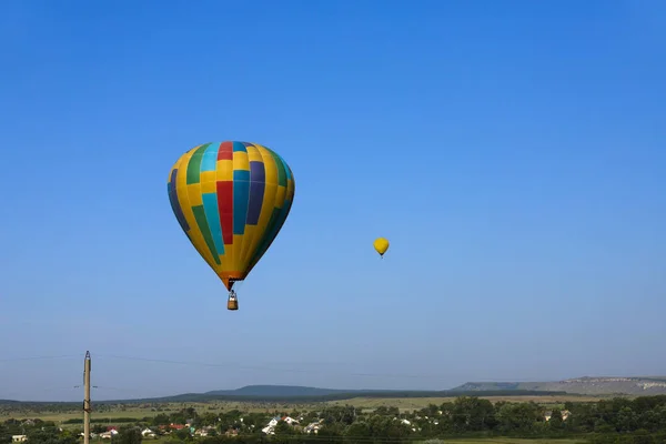 Colorful Hot Air Balloon Flying Sky High Quality Photo — Stock Photo, Image