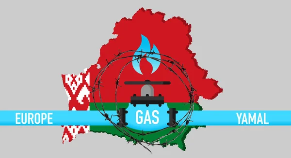 Gasoducto Rusia Yamal Europa Contexto Del Mapa Geográfico República Belarús — Foto de Stock