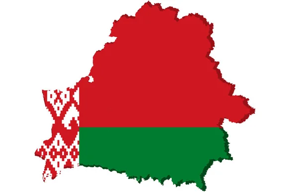 Zeměpisná Mapa Běloruské Republiky Barvě Národní Vlajky Bílém Pozadí Vektorová — Stockový vektor