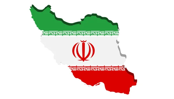 Исламская Республика Иран Географическая Карта Флагом Белом Фоне Векторная Иллюстрация — стоковый вектор