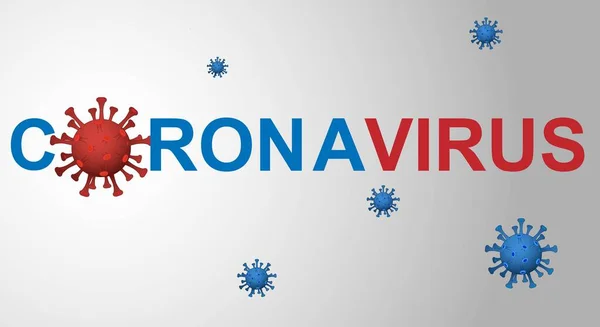 Covid Novo Banner Coronavírus Com Vírus Microscópicos Ilustração Vetorial — Vetor de Stock