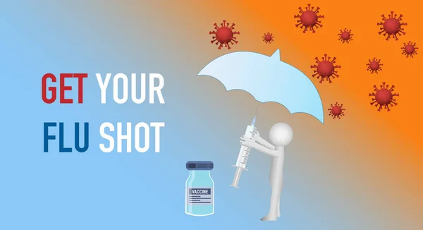 Vaccinazione Fatti Vaccino Antinfluenzale Poster Medico Assistenza Sanitaria Illustrazione Della — Vettoriale Stock