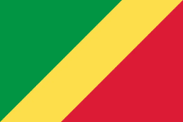 Originální Jednoduchá Vlajka Konga Oficiálních Barvách Správných Proporcích Vektorová Ilustrace — Stockový vektor