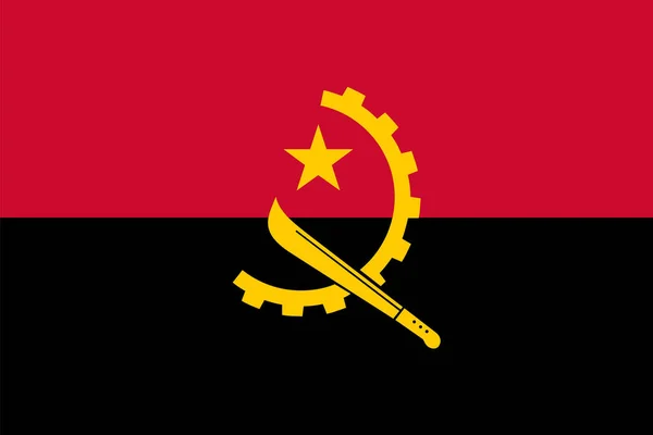 Vlajka Angoly Oficiálních Barvách Správné Proporce Obchodní Koncept Vektorová Ilustrace — Stockový vektor