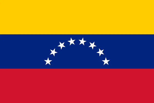 Zászló Venezuela Egy Ország Dél Aierica Eredeti Hagyományos Színekben Vektorillusztráció — Stock Vector