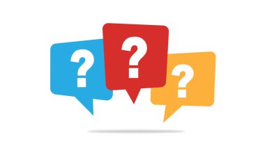 Message box with question mark icon. Illustration on isolated white background . 