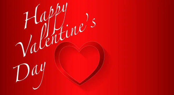 Днем Святого Валентина Поздравительный Плакат Красное Сердце Поздравлениями Красном Фоне — стоковый вектор