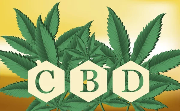 Cannabidiol Molécula Cannabis Cbd Tem Efeito Antipsicótico Fórmula Química Cartaz — Vetor de Stock
